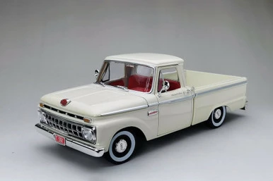 1965 Ford F-100 Custom Cab Pickup, White - Sun Star 1302 - 1/18 Scale Diecast Model Toy Car