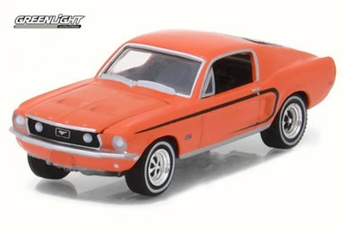 1968 Ford Mustang GT, Madagascar Orange - Greenlight 13190A/48 - 1/64 Scale Diecast Model Toy Car