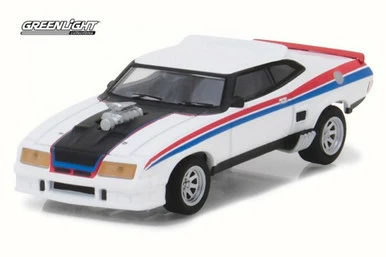 1973 Ford Falcon XB Custom, White W/ Stripes - Greenlight 13190E/48 - 1/64 Scale Diecast Car
