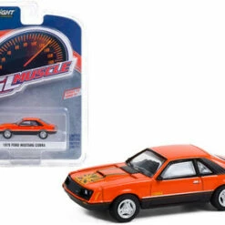 1979 Ford Mustang Cobra, Tangerine Orange - Greenlight 13290C/48 - 1/64 Scale Diecast Model Toy Car