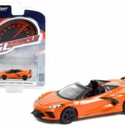 2021 Chevy Corvette Stingray Convertible, Orange Greenlight 13310F - 1/64 Scale Diecast Car