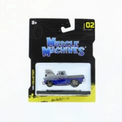 1955 Chevy Cameo Pickup, Blue And Silver - Maisto 15526/1 - 1/64 Scale Diecast Model Toy Car