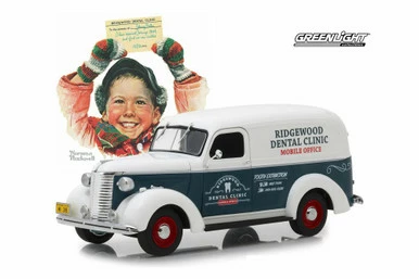 1939 Chevy Panel Truck, Green White - Greenlight 18249 - 1/24 Scale Diecast Model Toy Car