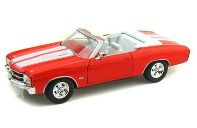 1971 Chevy Chevelle SS454 Convertible, Orange - Welly 22089 - 1/24 Scale Diecast Model Toy Car