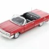 1963 Chevy Impala Convertible, Metallic Red W/Black Interior - Welly 22434LR - 1/24 Diecast Car