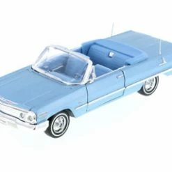 1963 Chevy Impala Convertible, Pastel Blue - Welly 22434WBU - 1/24 Scale Diecast Model Toy Car