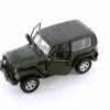 2007 Jeep Wrangler Rubicon Hardtop, Dark Green - Welly 22489HWG - 1/24 Scale Diecast Model Toy Car