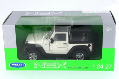 2007 Jeep Wrangler Rubicon Hard Top, Cream- Welly 22489HW-WH - 1/24 Scale Diecast Model Toy Car