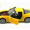 2007 Chevy Corvette Z06 Hard Top, Yellow - Welly 22504WYL - 1/24 Scale Diecast Model Toy Car