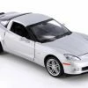 2007 Chevy Corvette Hard Top, Silver - Welly 22504/4D - 1/24 Scale Diecast Model Toy Car