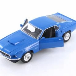 1969 Ford Mustang Boss 429 Hardtop, Blue - Welly 24067/4D - 1/24 Scale Diecast Model Toy Car