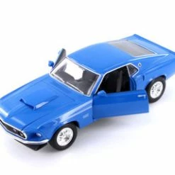 1969 Ford Mustang Boss 429, Blue - Welly 24067WBU - 1/24 Scale Diecast Model Toy Car