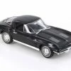 1963 Chevy Corvette Hardtop, Black - Welly 24073WBK - 1/24 Scale Diecast Model Toy Car