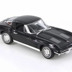 1963 Chevy Corvette Hardtop, Black - Welly 24073WBK - 1/24 Scale Diecast Model Toy Car