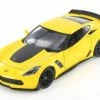 2017 Chevy Corvette Z06, Yellow - Welly 24085WYL - 1/24 Scale Diecast Model Toy Car