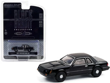 ModelToyCars 1982 Ford Mustang SSP, Black - Greenlight 28050B/48 - 1/64 Scale Diecast Model Toy Car