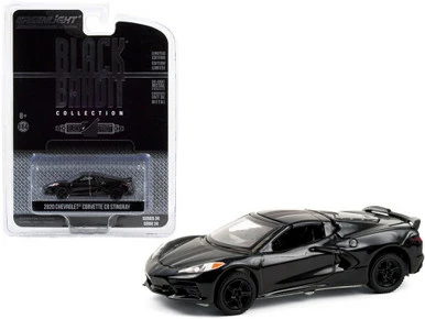 ModelToyCars 2020 Chevy Corvette C8 Stingray, Black - Greenlight 28050F/48 - 1/64 Scale Diecast Model Toy Car