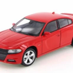 2016 Dodge Charger R/T, Red - Welly 28079D - 1/24 Scale Diecast Model Toy Car