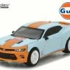 Gulf Oil 2017 Chevy Camaro SS, Blue W/Orange - Greenlight 29908 - 1/64 Scale Diecast Model Toy Car