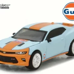 Gulf Oil 2017 Chevy Camaro SS, Blue W/Orange - Greenlight 29908 - 1/64 Scale Diecast Model Toy Car