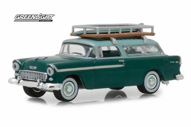 1955 Chevy Nomad, Green - Greenlight 29930B/48 - 1/64 Scale Diecast Model Toy Car