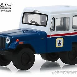 1971 Jeep DJ-5 United States Postal Service, White W/Blue - Greenlight 29998 - 1/64 Diecast Car