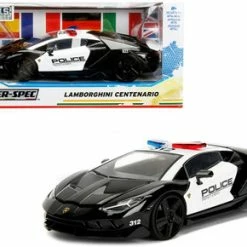 Lamborghini Centenario Police, Black And White - Jada Toys 30011/4 - 1/24 Scale Diecast Car
