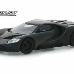 2019 Ford GT Carbon Series, Grey W/carbon & Orange Stripes - Greenlight 30039 - 1/64 Diecast Car