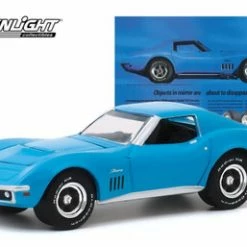 1969 Chevy Corvette, 'Objects In Mirror Are About To Disappear' BFGoodrich Vintage Ad Car - Greenlight 30137/48 - 1/64 Scale Diecast Model Toy Car