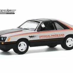 ModelToyCars Official Pace Car 63rd Annual Indianapolis 500 Mile Race 1979 Ford Mustang, White And Black - Greenlight 30166/48 - 1/64 Scale Diecast Model Toy Car