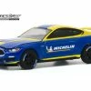 ModelToyCars Michelin Tires 2019 Ford Shelby GT350R, Blue & Yellow - Greenlight 30186 - 1/64 Scale Diecast Car