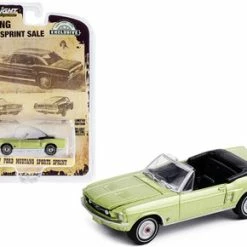 ModelToyCars 1967 Ford Mustang Convertible High Sports Sprint, Lime Gold - Greenlight 30215 - 1/64 Diecast Car