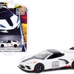ModelToyCars 2020 Chevy Corvette C8 Stingray, White And Black - Greenlight 30254/48 - 1/64 Scale Diecast Car