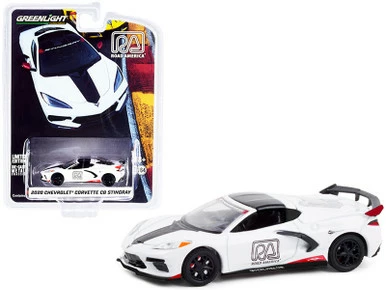 ModelToyCars 2020 Chevy Corvette C8 Stingray, White And Black - Greenlight 30254/48 - 1/64 Scale Diecast Car