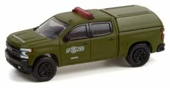 2021 Chevy Silverado LT Trail Boss Z71 W/ Camper, Green - Greenlight 30318 - 1/64 Scale Diecast Car