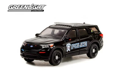 2022 Ford Police Interceptor Utility, Black - Greenlight 30350 - 1/64 Scale Diecast Car
