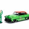 Jada Toys 1953 Chevy Bel Air With Poison Ivy Figurine, Posion Ivy - 30455 - 1/24 Scale Diecast Model Toy Car