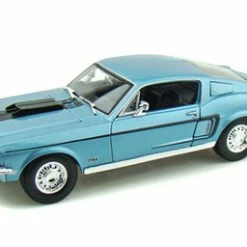 Maisto 1968 Ford Mustang GT Cobra Jet, Blue - Special Edition 31167 - 1/18 Scale Diecast Model Toy Car