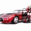 Jada Toys 1969 Chevy Corvette Stingray With Harley Quinn Figure, 31196/4 - 1/24 Scale Diecast Model Toy Car