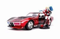 Jada Toys 1969 Chevy Corvette Stingray With Harley Quinn Figure, 31196/4 - 1/24 Scale Diecast Model Toy Car