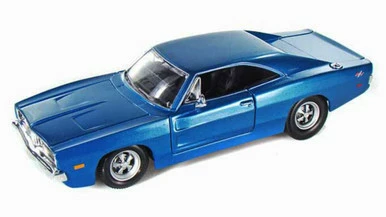 1969 Dodge Charger R/T Hard Top, Blue - Maisto 31256 - 1/24 Scale Diecast Model Toy Car