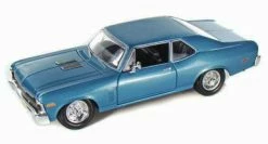 1970 Chevrolet Nova SS Coupe Hard Top, Blue - Maisto 31262 - 1/24 Scale Diecast Model Toy Car