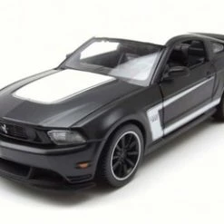 Ford Mustang Boss 302, Black W/ White - Maisto 31269BK - 1/24 Scale Diecast Model Toy Car