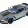 2017 Chevy Corvette Grand Sport, Gray W/ Stripes - Maisto 31516GY - 1/24 Scale Diecast Model Toy Car