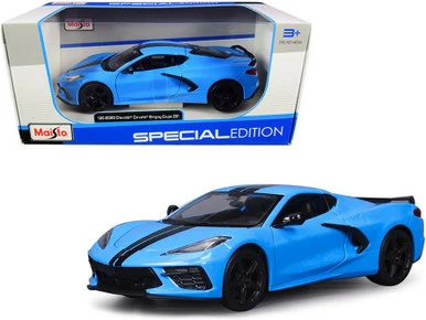ModelToyCars 2020 Chevy Corvette Stingray Coupe Z51, Blue - Maisto 31527BL - 1/24 Scale Diecast Model Toy Car