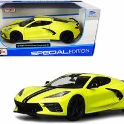 ModelToyCars 2020 Chevy Corvette Stingray Coupe Z51, Yellow - Maisto 31527YL - 1/24 Scale Diecast Model Toy Car