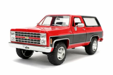 Jada Toys 1980 Chevy Blazer K5 Off Road, Glossy Red - Jada 31593 - 1/24 Scale Diecast Model Toy Car