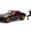 Jada Toys 1966 Chevy Corvette, Black Widow - Jada 31749/4 - 1/24 Scale Diecast Model Toy Car