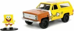 Jada Toys 1980 Chevy Blazer K5 With Spongebob Figure, Toys 31798 - 1/32 Scale Diecast Model Toy Car
