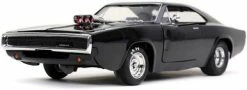 ModelToyCars Dom's 1970 Dodge Charger, Black - Jada Toys 31942 - 1/24 Scale Diecast Model Toy Car